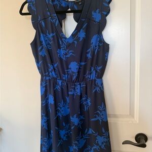 41 Hawthorn Navy and Blue Patterned Dress